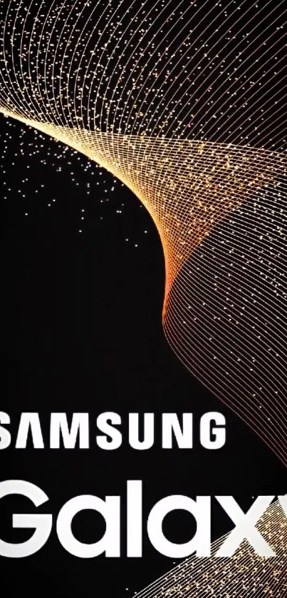 Samsung Galaxy wallpaper with abstract gold design.