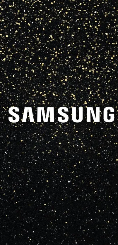 Samsung wallpaper with black and golden glitter design