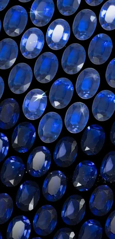 Blue sapphire gemstones arranged in a stunning pattern.