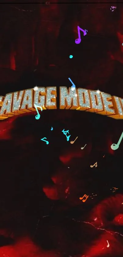 Savage Mode II dark wallpaper with musical notes.