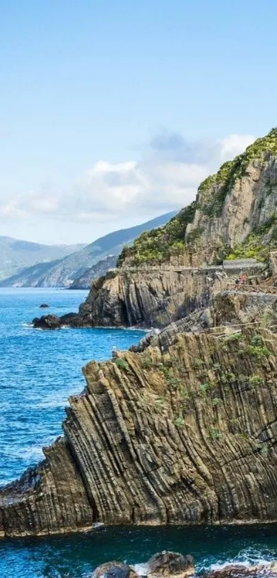 Breathtaking view of coastal cliffs and ocean.