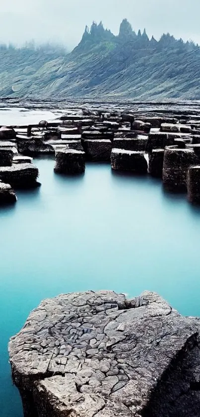 Scenic view of coastal rock formations by the calm blue sea.