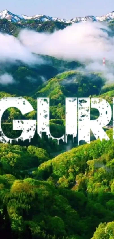 Green mountain landscape with 'GURI' text.