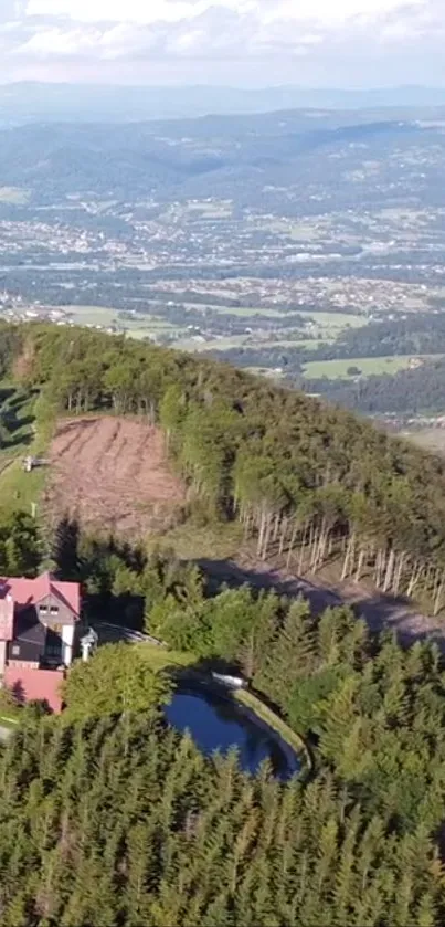 Hillside house with scenic panoramic view.