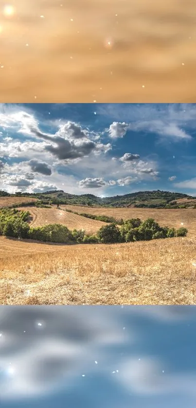 Breathtaking mobile wallpaper of rolling hills under a cloudy sky.