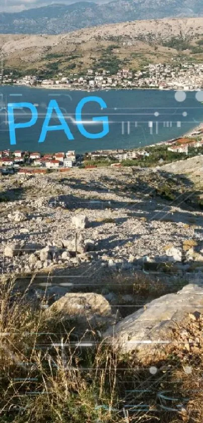 Pag Island scenic coastline mobile wallpaper.