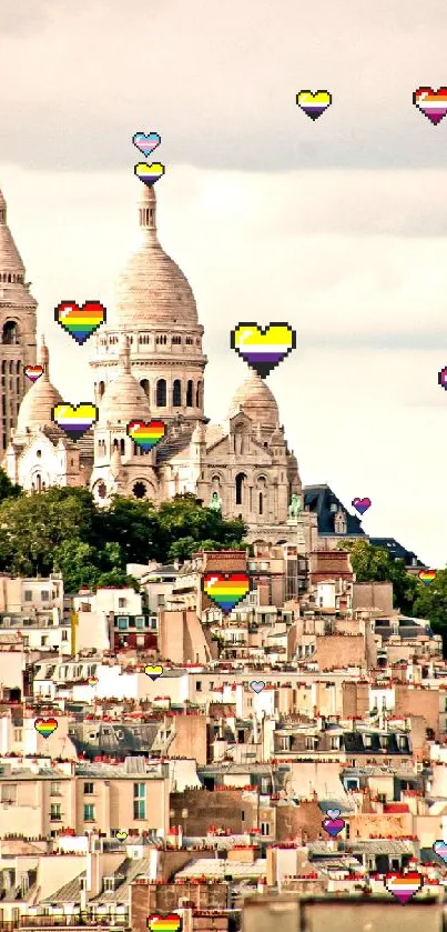 View of Sacré-Cœur and Paris rooftops in a scenic wallpaper.