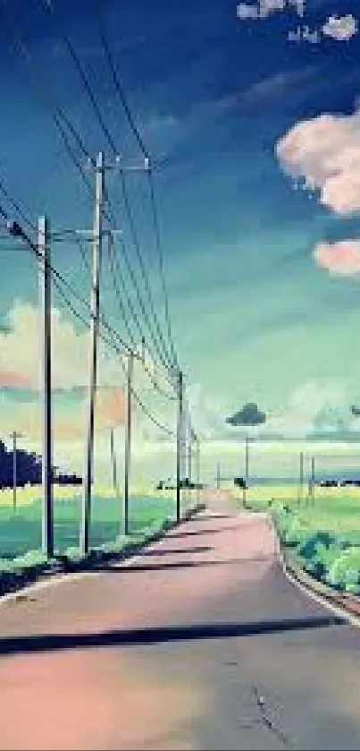 Scenic Road Anime Art - free download