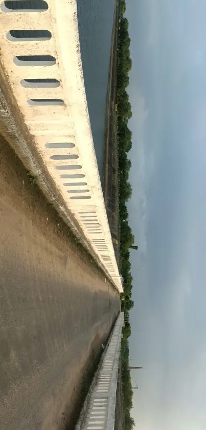 Peaceful scenic road with water view.