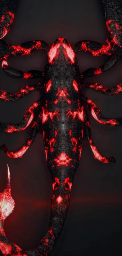 Neon scorpion wallpaper with dark background.