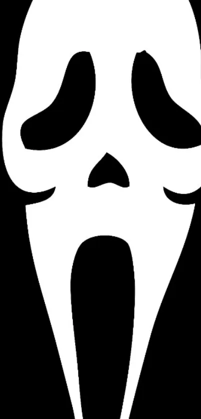 Black and white Scream mask wallpaper for mobile devices.