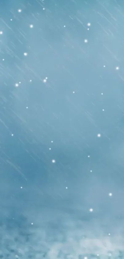 Serene blue rain wallpaper with gentle droplets.