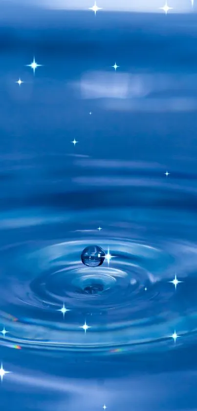 Blue water ripple creating a serene and calming mobile wallpaper.