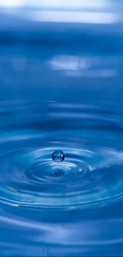 Serene blue water ripple on a calm surface, ideal for mobile wallpaper.