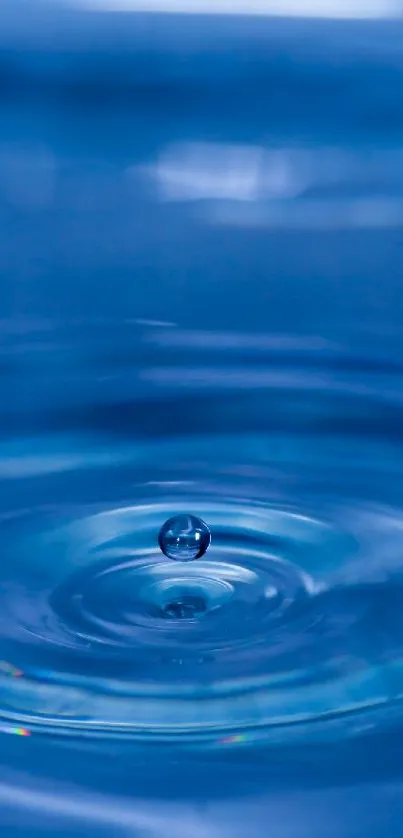 Close-up of blue water ripple on mobile wallpaper, highlighting serenity and calmness.