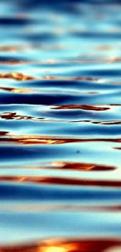 Mobile wallpaper featuring calming blue water ripples with reflective highlights.