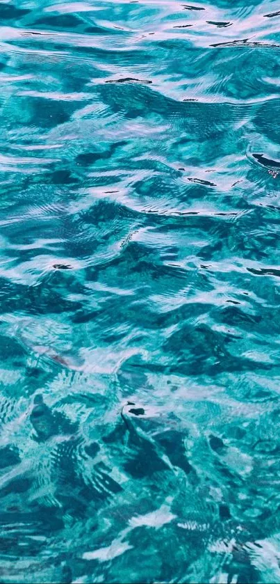 Mobile wallpaper with serene blue water ripples and tranquil ocean waves.