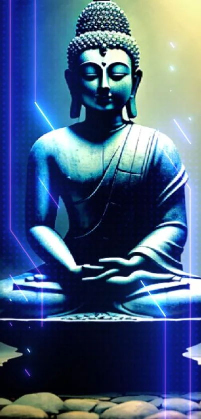 Serene Buddha statue in meditation, creating tranquility.