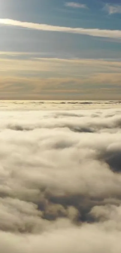 Breathtaking serene cloudscape under a light blue sky.