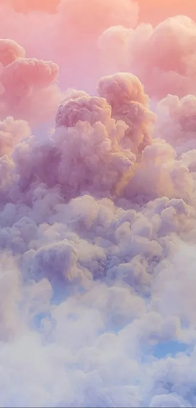 Mobile wallpaper of pastel clouds at sunset, exuding tranquility.