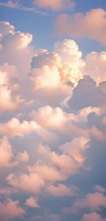 Tranquil mobile wallpaper of a pastel cloudy sky.