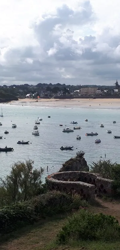 Scenic view of a calm coastal beach.