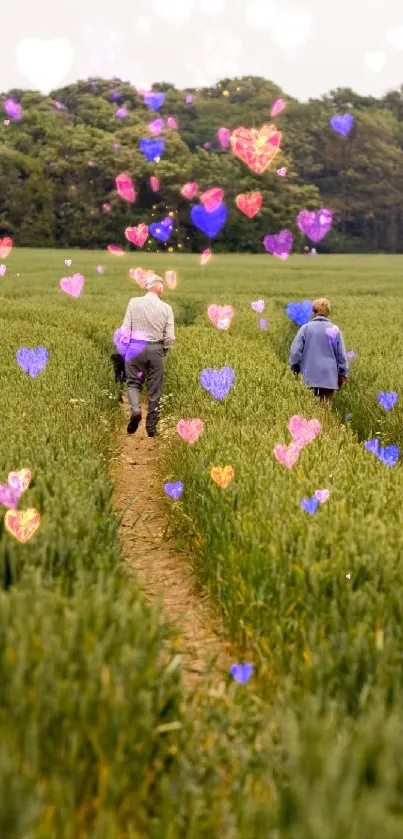 Serene countryside walk through lush green fields.