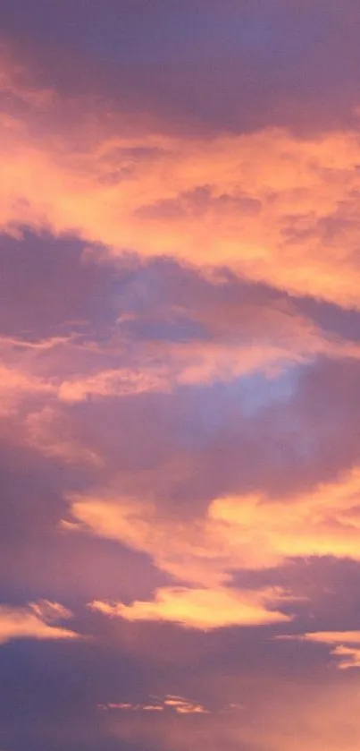 Evening sky with purple and pink clouds.