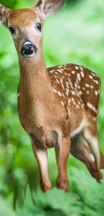 Graceful deer standing in a lush green forest