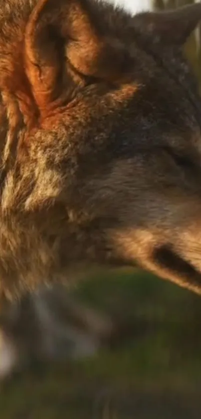 Fox basking in gentle woodland light, serene atmosphere.