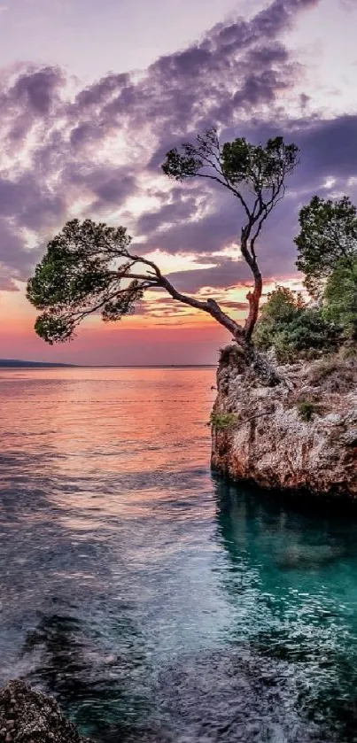 Breathtaking sunset over a serene island with tranquil waters.