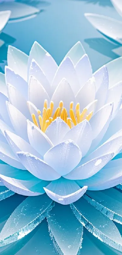 Serene blue lotus blossom wallpaper for mobile.