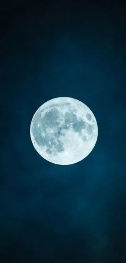 Full moon in dark blue sky mobile wallpaper