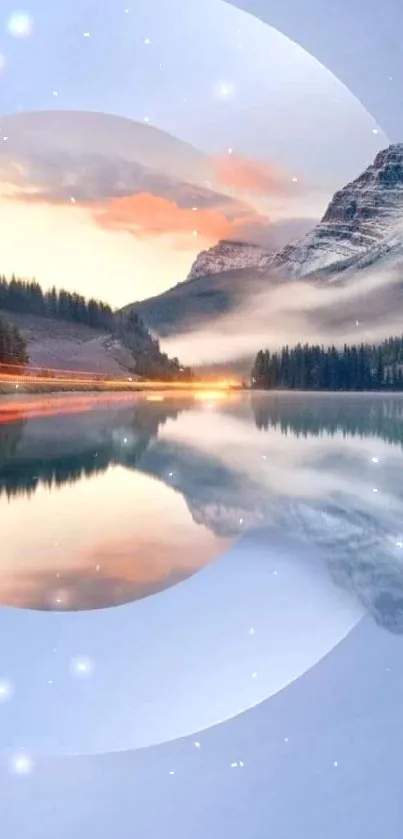 Tranquil mountain lake with vibrant reflections.