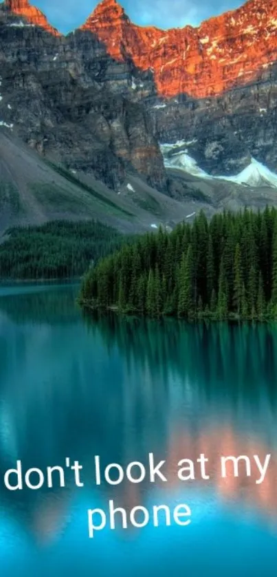 Mountain lake wallpaper with serene view.