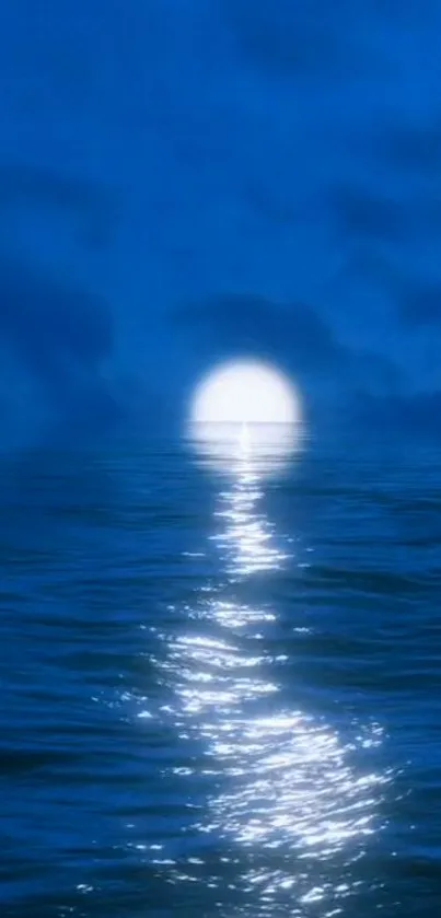 Moonlit ocean reflecting light under a serene night sky.