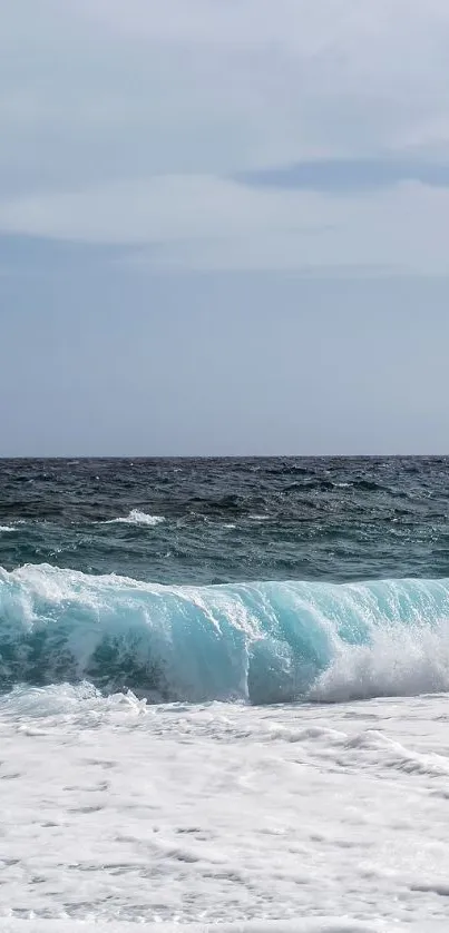 Calm ocean waves under a clear sky.