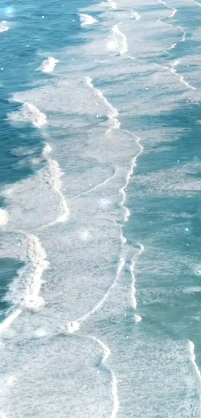 Soothing ocean waves in blue tones.