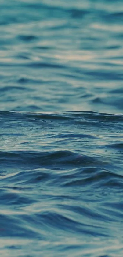 Calming ocean waves under the blue sky.