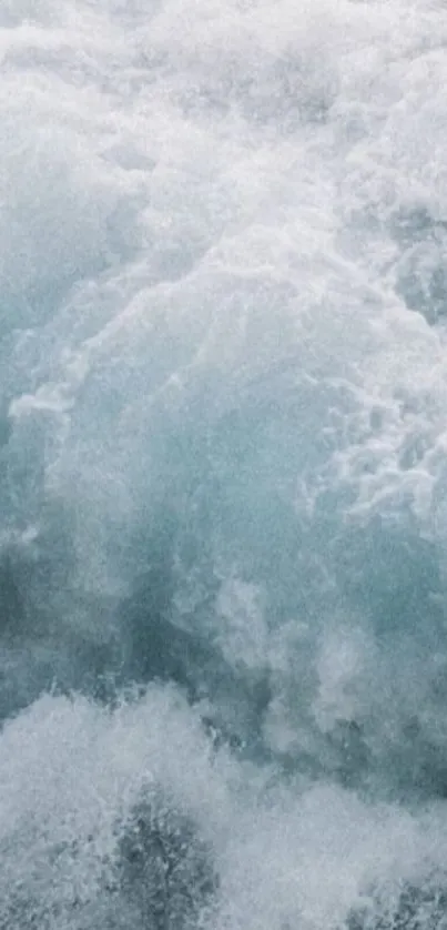Serene light blue ocean waves wallpaper.