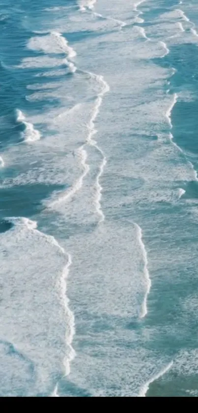 Aerial view of calming ocean waves, perfect for a soothing mobile wallpaper.