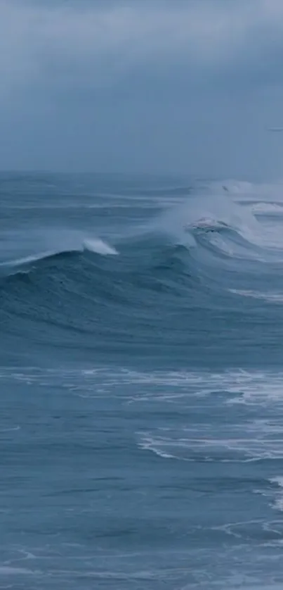 Deep blue ocean waves with a calm and serene vibe.