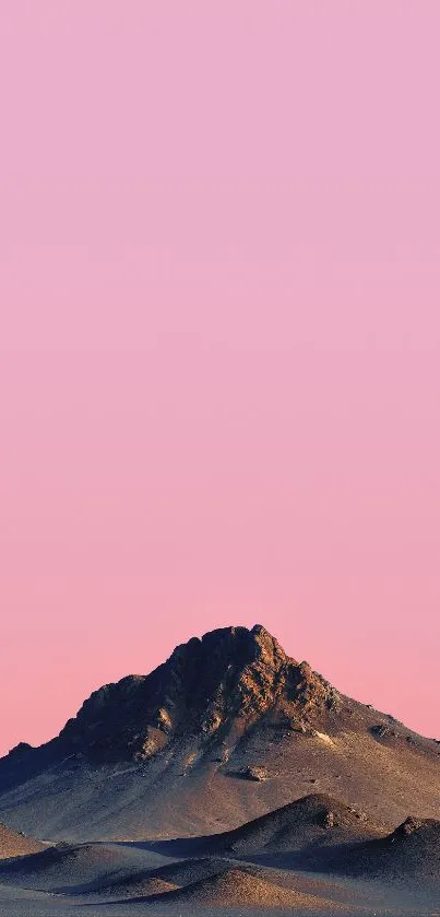 Serene pink mountain landscape wallpaper.