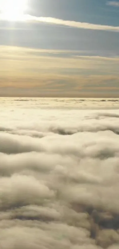 Light gray clouds under a sunlit sky in mobile wallpaper.