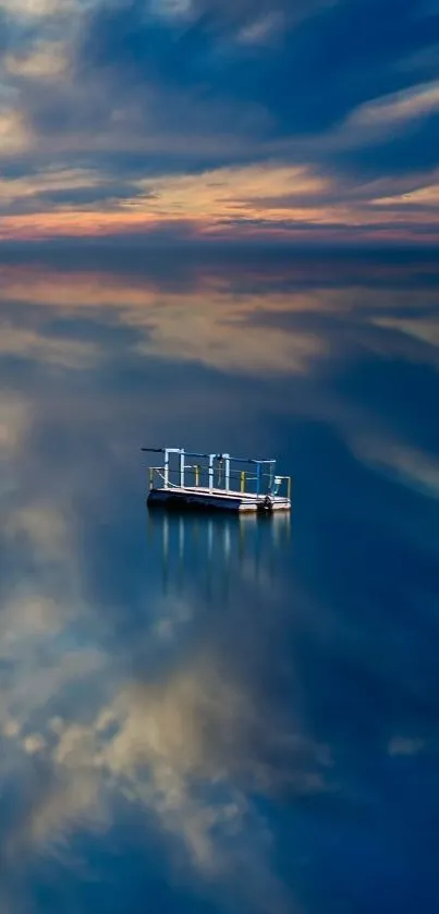 Serene reflection of the sky over calm waters in a scenic mobile wallpaper.