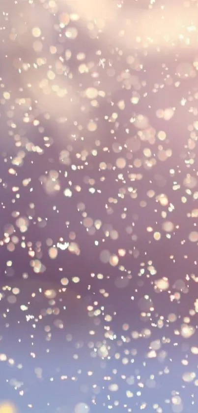 Pastel-toned mobile wallpaper with serene snowfall.