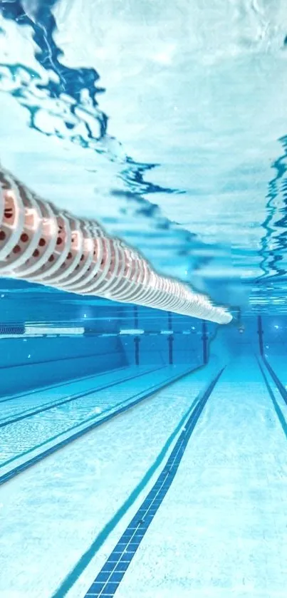 Underwater pool scene with blue tones and a clear, serene atmosphere.