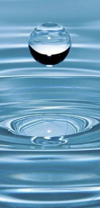 Mobile wallpaper featuring a droplet above serene water ripples.