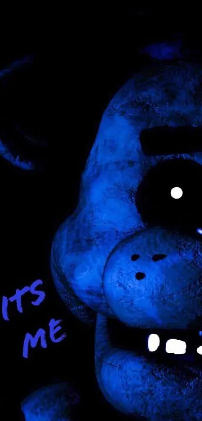 Shadow Freddy dark wallpaper with a blue glow for mobile phone.