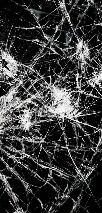 Shattered glass design on black background.